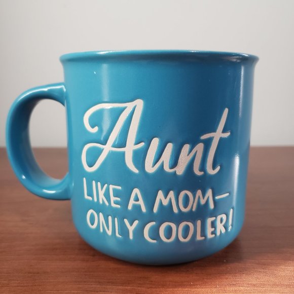 Auntie Coffee Mug Casey Krimmel Like A Mom Only Cooler Ceramic Embossed 2021 - Picture 3 of 6